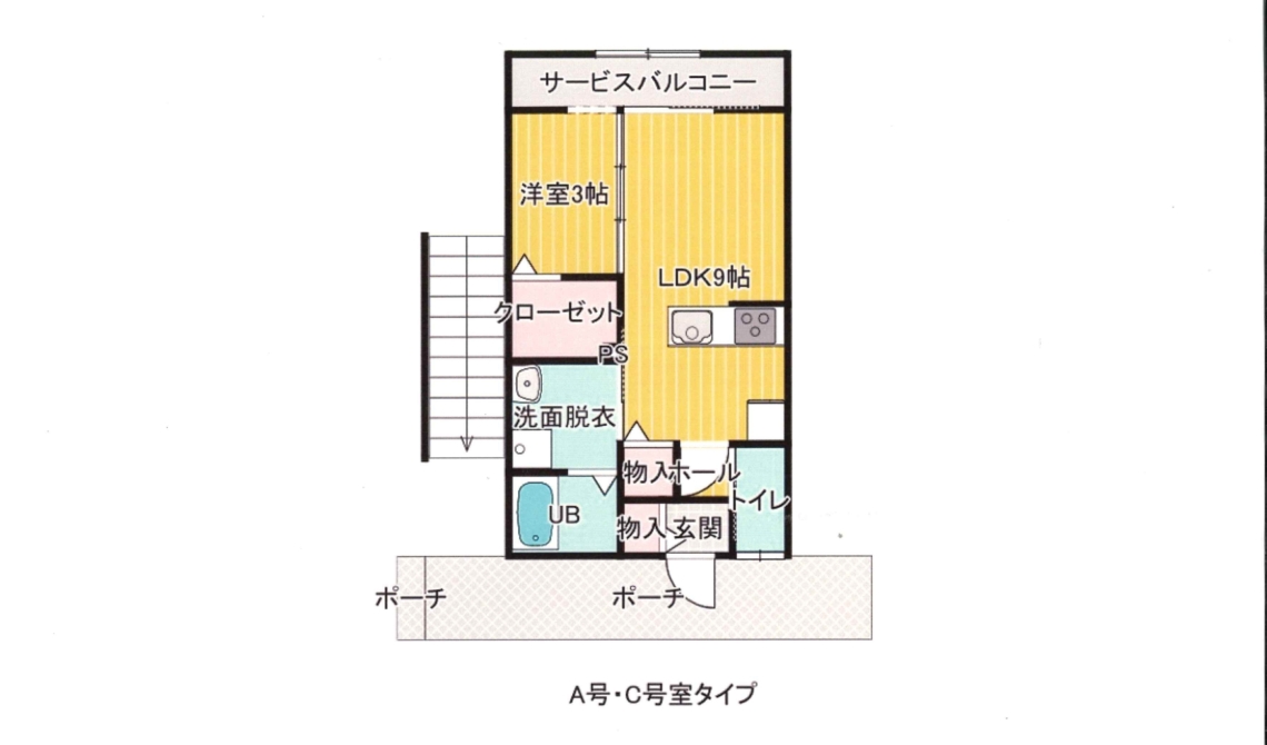 【即入居可(単身女性専用)】グランジュテ八鹿A・Cタイプ(1F)★特典キャンペーン中!!